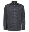 Mosaic Print Long Sleeve Poplin Shirt Dark Navy
